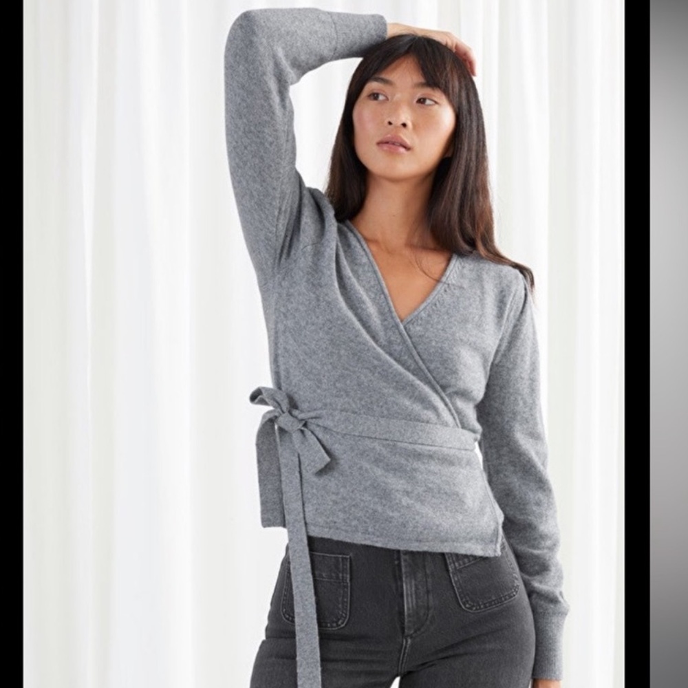 & Other Stories knit wrap Alpaca sweater cardigan